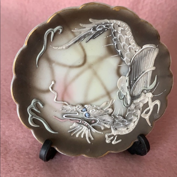 Other - Asian theme Miniature Ceramic Plate w/stand